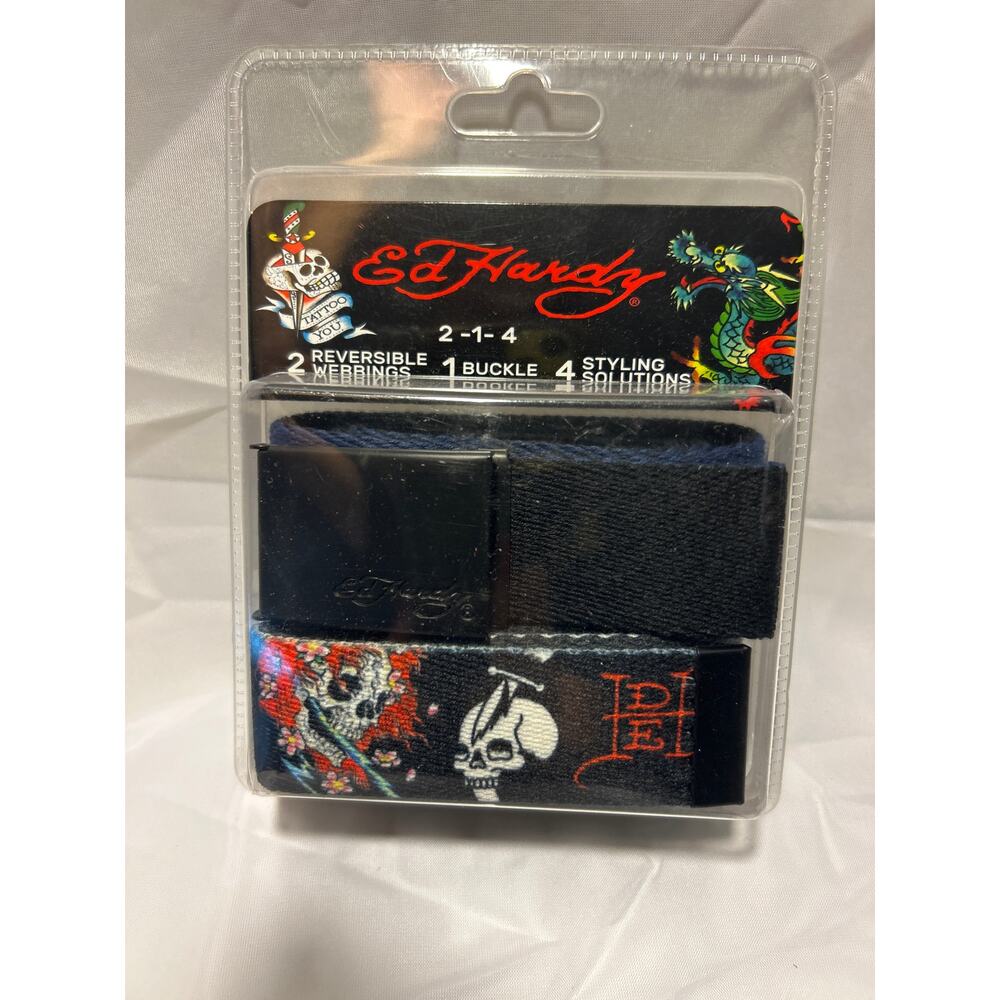 Ed Hardy Belts, 2 Reversible Webbings, 1 Buckle 4 Styling Solutions, Up to 44’